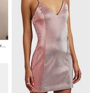 Area nyc pink lame dress NWT